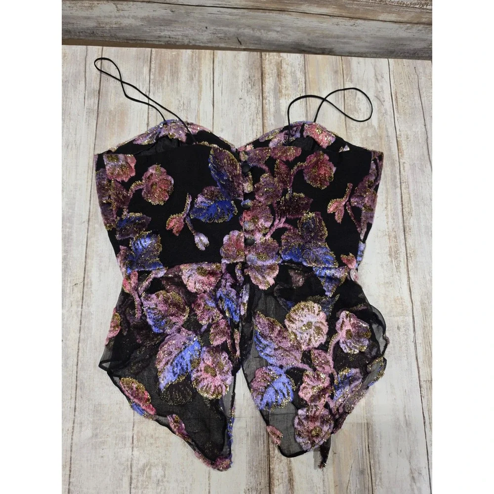 Judy Hornby Couture 3pc Silk Set Floral Devore Jacket Camisole Maxi Skirt Size 4 - Picture 13 of 16